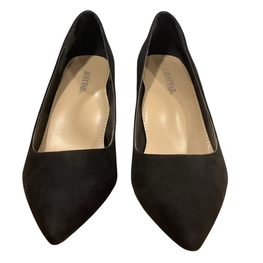 JustFab Elegant Black Suede Women's Pumps Shoes Size 9 - Picture 3 of 10
